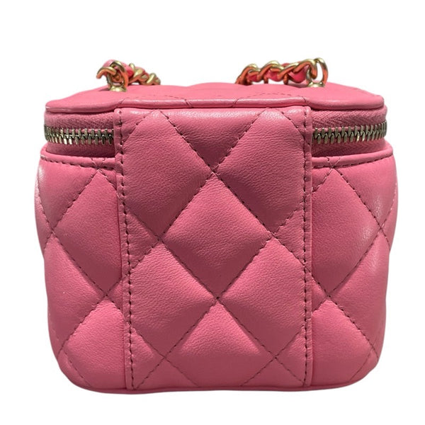 シャネル CHANEL マトラッセスモールバニティ AP1447 ピンク　GD金具 ラムスキン レディース ショルダーバッグ