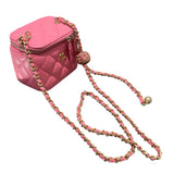 シャネル CHANEL マトラッセスモールバニティ AP1447 ピンク　GD金具 ラムスキン レディース ショルダーバッグ