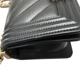 シャネル CHANEL ミニボーイシャネル15　Vステッチ A67364 ブラック　GD金具 カーフ レディース ショルダーバッグ