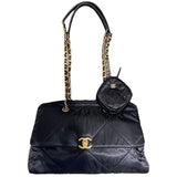 シャネル CHANEL ラージボーリングバッグ AS4776 ブラック　GD金具 ナイロン レディース トートバッグ