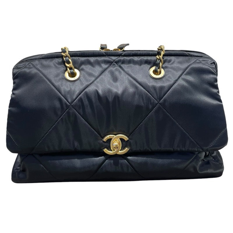シャネル CHANEL ラージボーリングバッグ AS4776 ブラック　GD金具 ナイロン レディース トートバッグ
