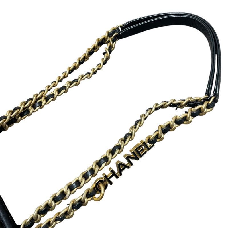 シャネル CHANEL ラージボーリングバッグ AS4776 ブラック　GD金具 ナイロン レディース トートバッグ