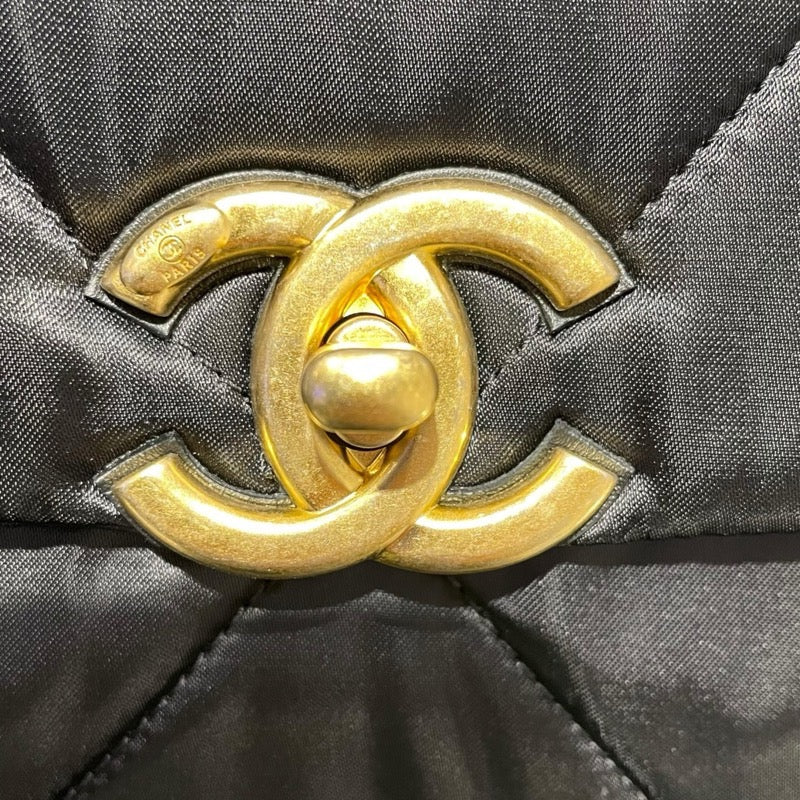 シャネル CHANEL ラージボーリングバッグ AS4776 ブラック　GD金具 ナイロン レディース トートバッグ