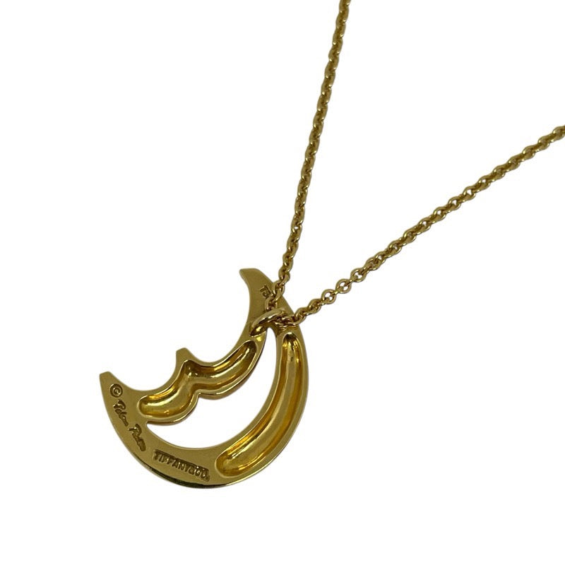 ティファニーTiffany&Co 750YG クレセントムーンネックレス-ステンレス