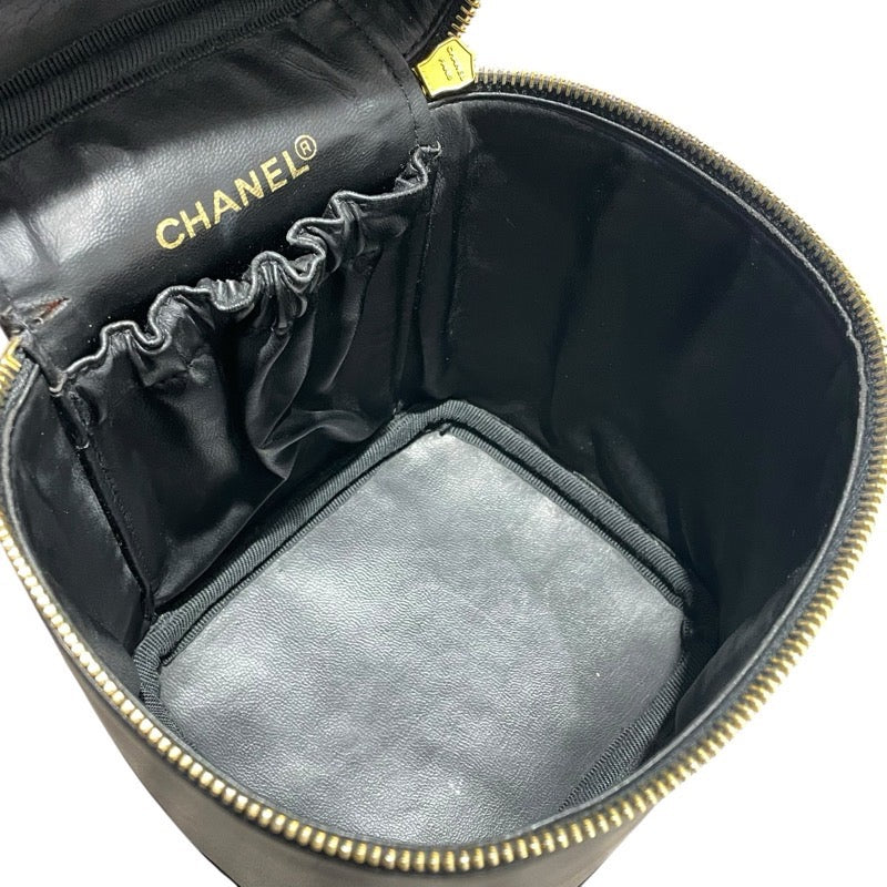 シャネル CHANEL バニティ A01619 ブラック　GD金具 ラムスキン レディース ハンドバッグ