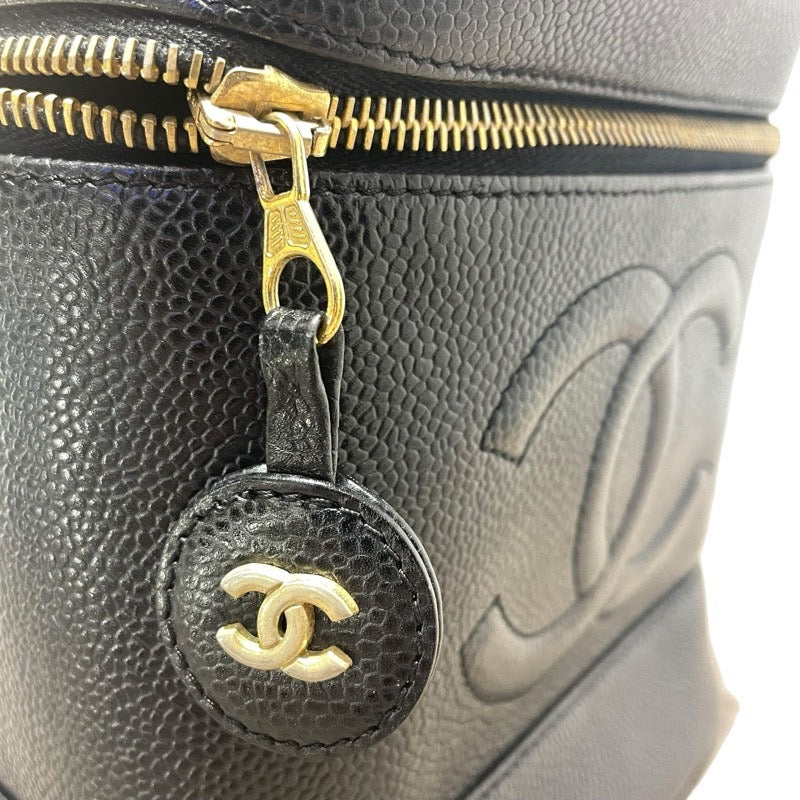 シャネル CHANEL バニティ A01998 ブラック　GD金具 キャビアスキン レディース ハンドバッグ