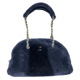 シャネル CHANEL ラージボーリングバッグ AS5059 シフリングラムスキンブルー　GD金具 ココネージュ レディース トートバッグ