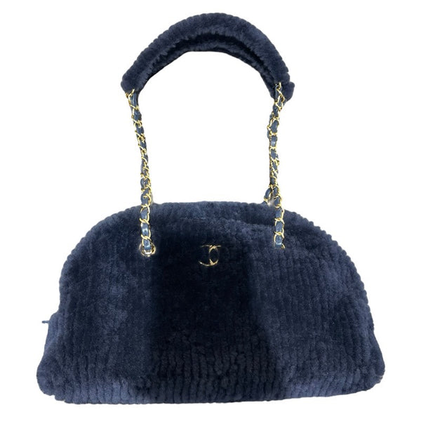 シャネル CHANEL ラージボーリングバッグ AS5059 シフリングラムスキンブルー　GD金具 ココネージュ レディース トートバッグ