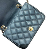 シャネル CHANEL ミニマトラッセ18 A35200 ネイビー　GD金具 キャビアスキン レディース ショルダーバッグ
