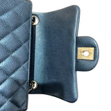 シャネル CHANEL ミニマトラッセ18 A35200 ネイビー　GD金具 キャビアスキン レディース ショルダーバッグ