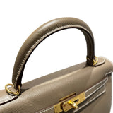 エルメス HERMES ケリー28　外縫い Z刻 エトゥープ　GD金具 エプソン レディース ショルダーバッグ
