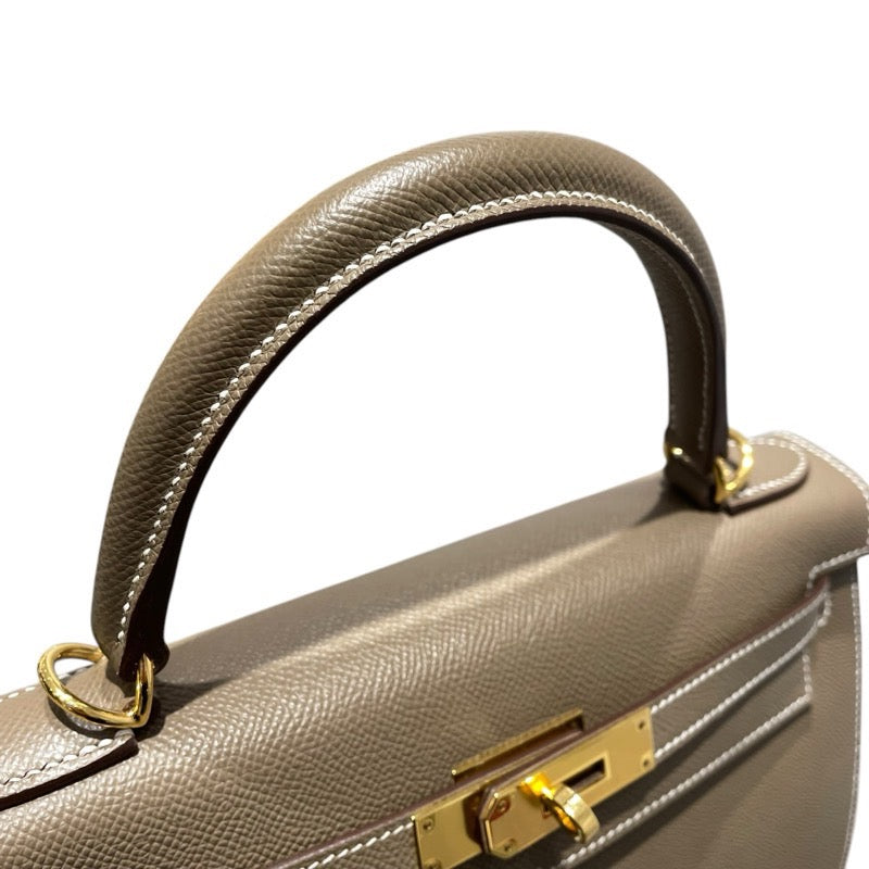 エルメス HERMES ケリー28　外縫い Z刻 エトゥープ　GD金具 エプソン レディース ショルダーバッグ