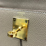 エルメス HERMES ケリー28　外縫い Z刻 エトゥープ　GD金具 エプソン レディース ショルダーバッグ