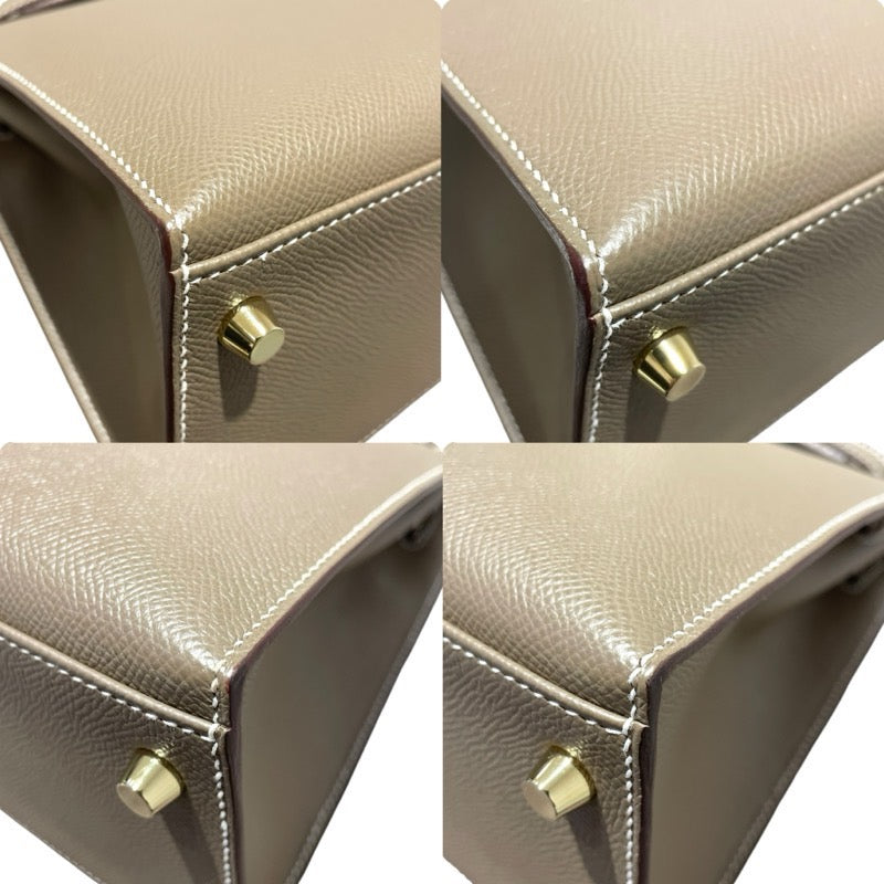 エルメス HERMES ケリー28　外縫い Z刻 エトゥープ　GD金具 エプソン レディース ショルダーバッグ