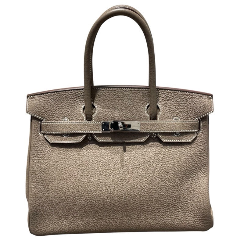 エルメス HERMES バーキン30 □H刻 エトゥープ　SV金具 トゴ レディース ハンドバッグ