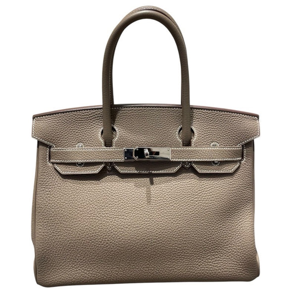 エルメス HERMES バーキン30 □H刻 エトゥープ　SV金具 トゴ レディース ハンドバッグ