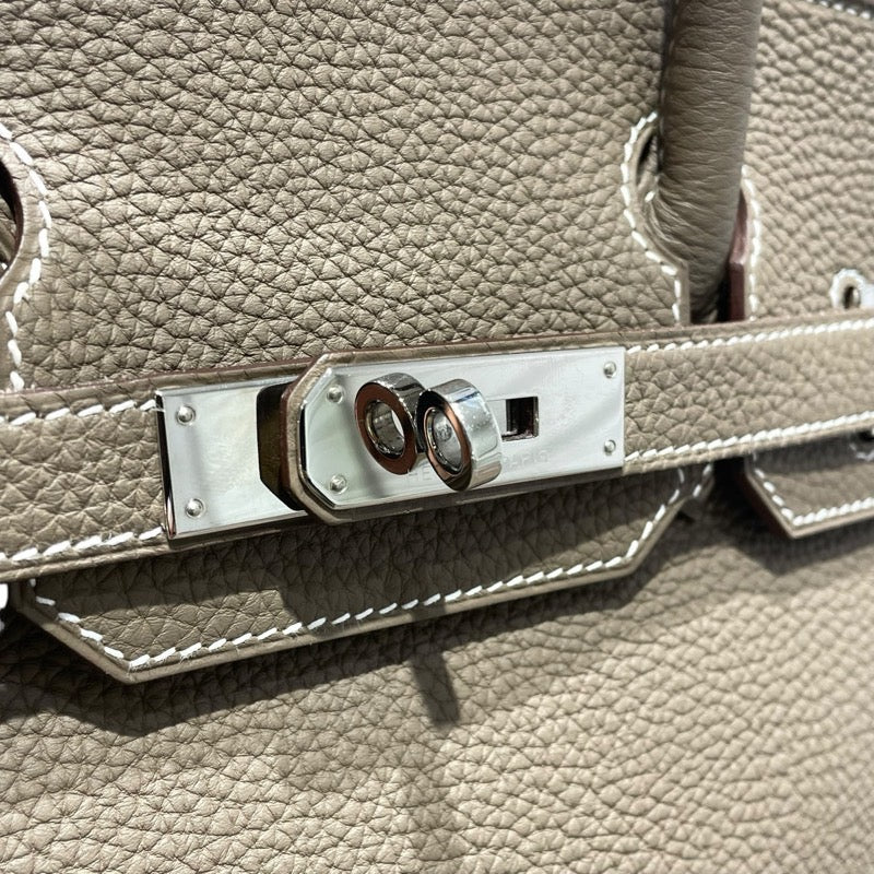 エルメス HERMES バーキン30 □H刻 エトゥープ　SV金具 トゴ レディース ハンドバッグ