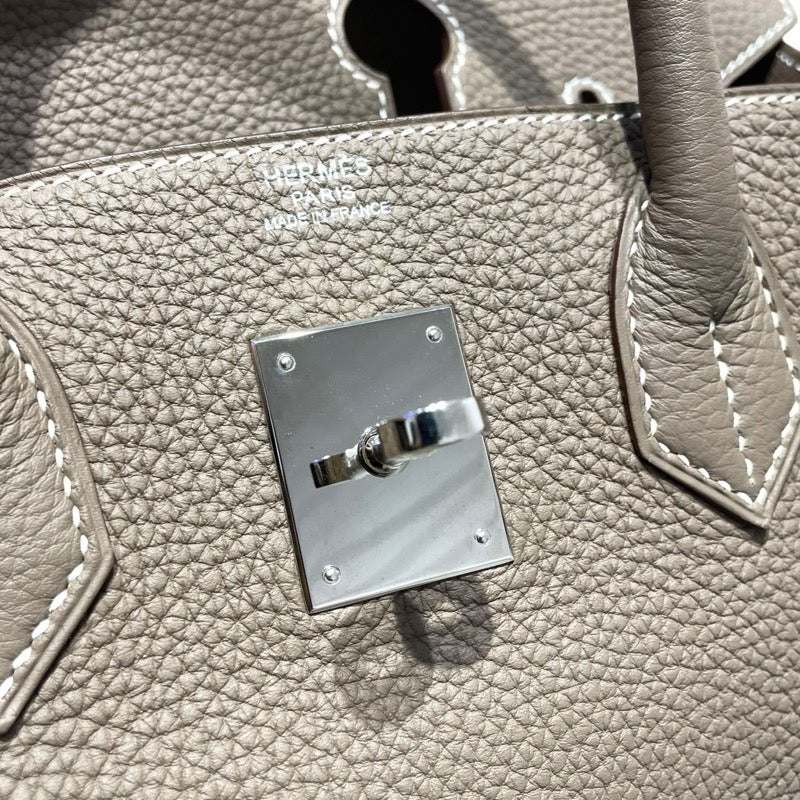 エルメス HERMES バーキン30 □H刻 エトゥープ　SV金具 トゴ レディース ハンドバッグ