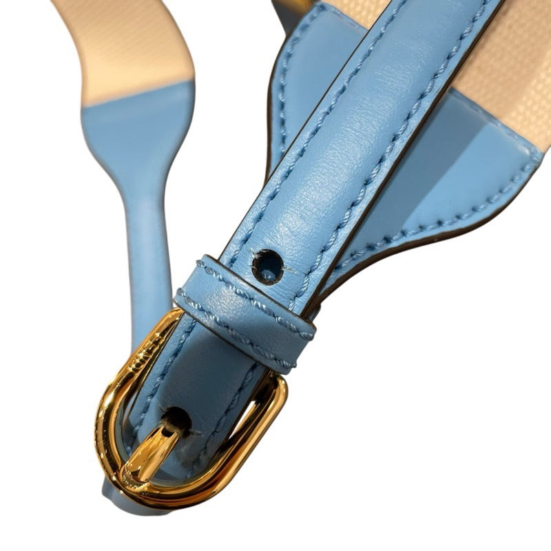 フェンディ FENDI ムーンライトショルダーバッグ 8BT346 ブルー　GD金具 レザー レディース ショルダーバッグ