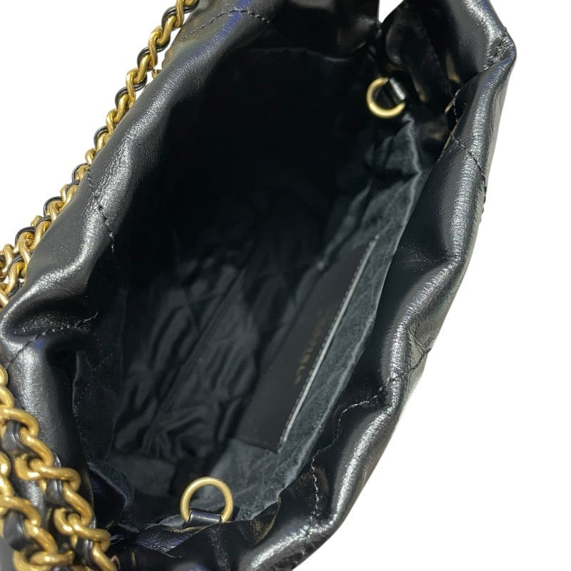 シャネル CHANEL CHANEL22ミニバッグ AS3980 ブラック　GD金具 ラムスキン レディース ショルダーバッグ