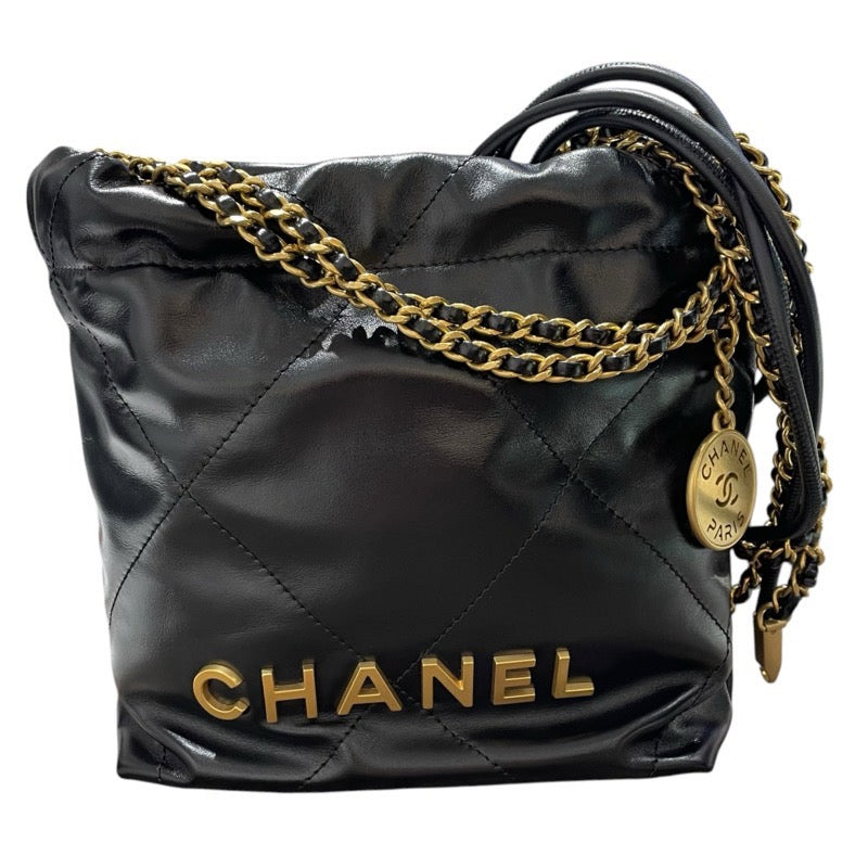 シャネル CHANEL CHANEL22ミニバッグ AS3980 ブラック　GD金具 ラムスキン レディース ショルダーバッグ