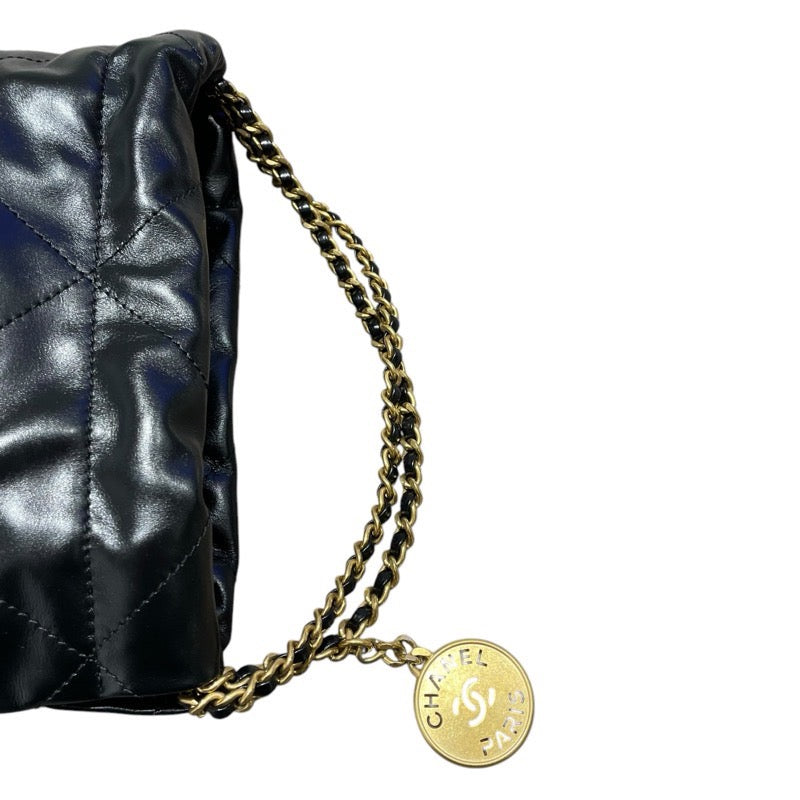 シャネル CHANEL CHANEL22ミニバッグ AS3980 ブラック　GD金具 ラムスキン レディース ショルダーバッグ