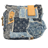 ルイ・ヴィトン LOUIS VUITTON パッチワークポスティ M95347 ブルー デニム・モノグラム ユニセックス ショルダーバッグ