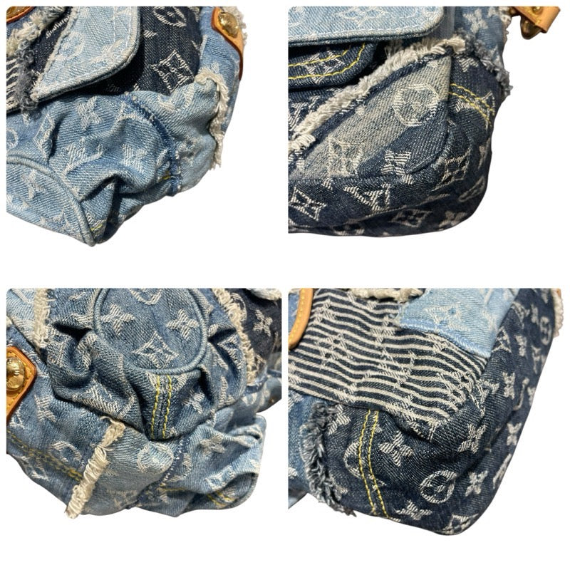 ルイ・ヴィトン LOUIS VUITTON パッチワークポスティ M95347 ブルー デニム・モノグラム ユニセックス ショルダーバッグ