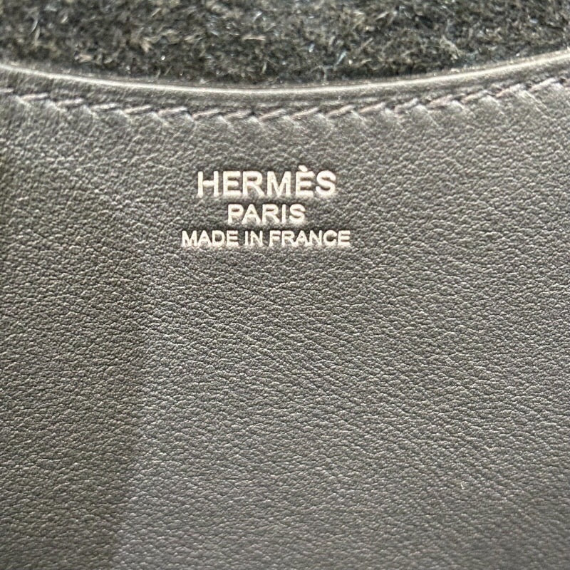 エルメス HERMES インザループ18 W刻 ブラック/シルバー金具 トリヨン/スイフト レディース ハンドバッグ