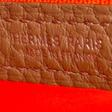 エルメス HERMES ガーデンパーティーTPM B刻印 オレンジ×ビスキュイ×シルバー金具 トワル×ネゴンダ レディース トートバッグ