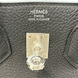 エルメス HERMES バーキン25 W刻  ブラック シルバー金具 トゴ レディース ハンドバッグ