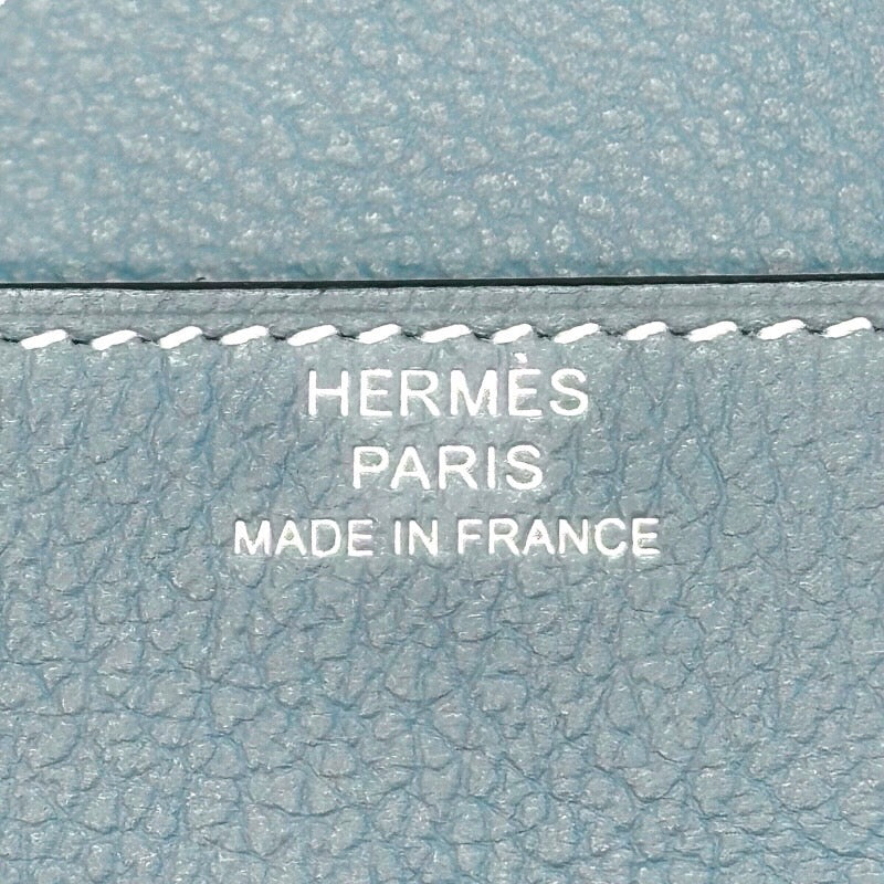 エルメス HERMES ロウリススリム B刻印 ブルージーン x シルバー金具 エバーカラー レディース 二つ折り財布