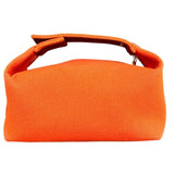 エルメス HERMES ブリッドアブラックPM オレンジ シルバー金具 トワル レディース ポーチ