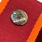 エルメス HERMES ブリッドアブラックPM オレンジ シルバー金具 トワル レディース ポーチ