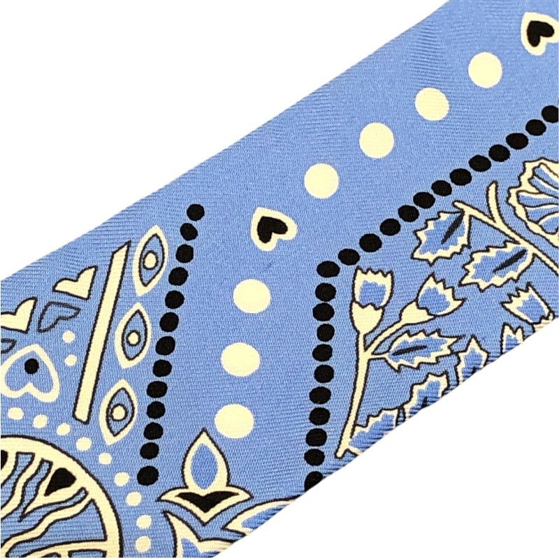 エルメス HERMES ツイリー ENTRE CIEL MER BANDANA ブルー×ホワイト×ブラック シルク100％ ユニセックス スカーフ