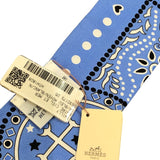 エルメス HERMES ツイリー ENTRE CIEL MER BANDANA ブルー×ホワイト×ブラック シルク100％ ユニセックス スカーフ