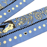 エルメス HERMES ツイリー ENTRE CIEL MER BANDANA ブルー×ホワイト×ブラック シルク100％ ユニセックス スカーフ