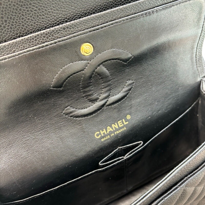 シャネル CHANEL マトラッセ25 A01112　15番台 ブラック×ゴールド金具 キャビアスキン レディース ショルダーバッグ