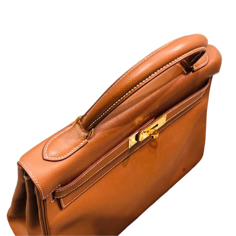 エルメス HERMES ケリー32 □A刻印 キャメル×ゴールド金具 クシュベル