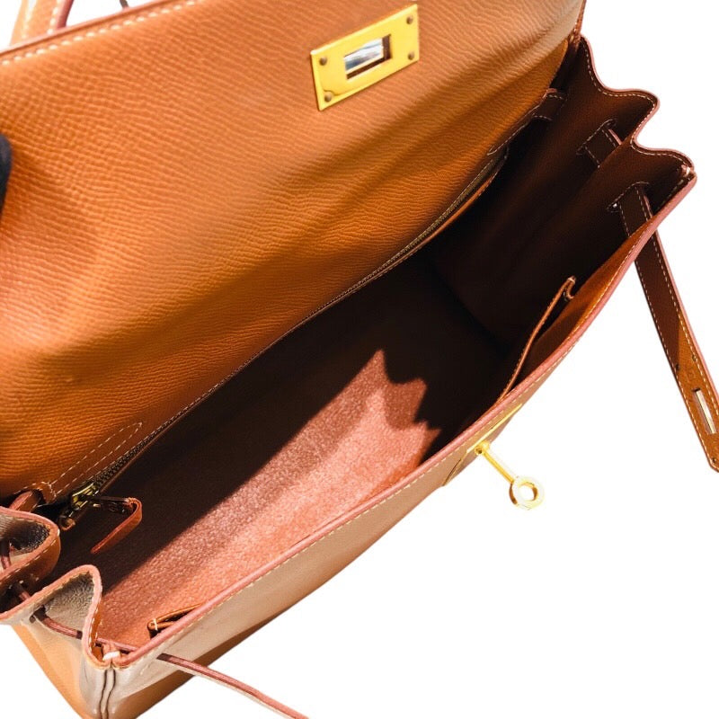 エルメス HERMES ケリー32 □A刻印 キャメル×ゴールド金具 クシュベル