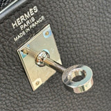 エルメス HERMES ケリー25 内縫い Z刻印 ブラック×シルバー金具 トリヨンクレマンス レディース ショルダーバッグ