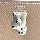 エルメス HERMES ケリー25 外縫い W刻印 エトゥープ×シルバー金具 エプソン レディース ショルダーバッグ