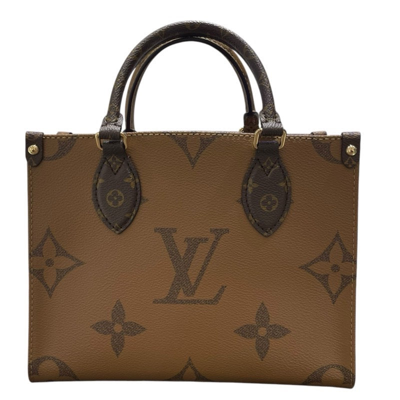 ルイ・ヴィトン LOUIS VUITTON オンザゴーPM M46373 ブラウン モノグラム・リバース レディース ショルダーバッグ