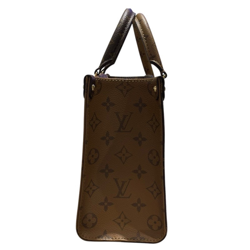 ルイ・ヴィトン LOUIS VUITTON オンザゴーPM M46373 ブラウン モノグラム・リバース レディース ショルダーバッグ