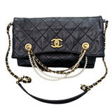 シャネル CHANEL マトラッセ2wayショルダー 30番台 ブラック×ゴールド金具 ラムスキン レディース ショルダーバッグ