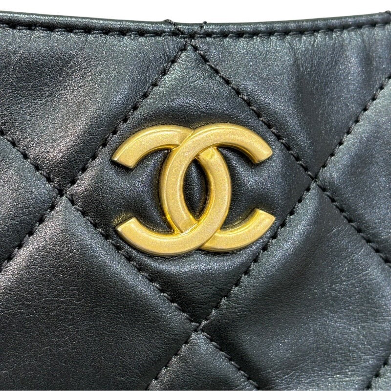 シャネル CHANEL マトラッセ2wayショルダー 30番台 ブラック×ゴールド金具 ラムスキン レディース ショルダーバッグ