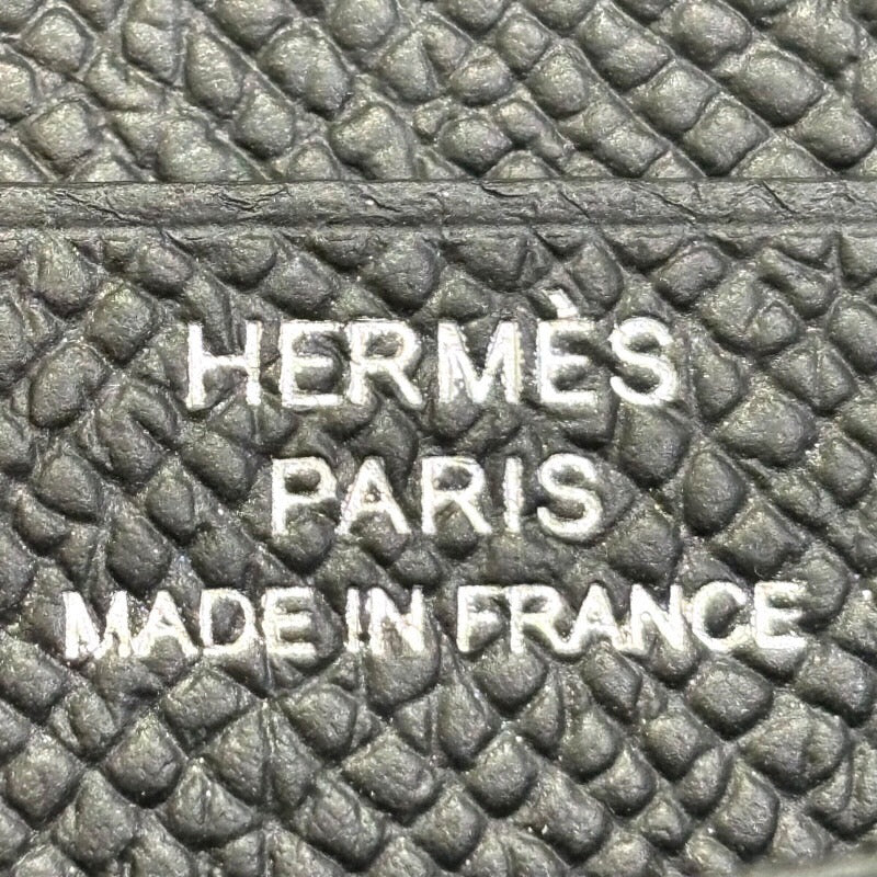 エルメス HERMES ベアンコンパクト B刻印 ブラック×シルバー金具 エプソン レディース 二つ折り財布