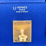 エルメス HERMES バーキン30 パーソナルオーダー A刻印 ブルーエレクトリック×エトゥープ×ゴールド金具 エプソン レディース ハンドバッグ