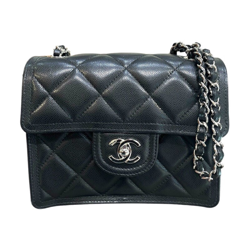 シャネル CHANEL ミニマトラッセ AS4406  ブラック×シルバー金具 キャビアスキン レディース ショルダーバッグ