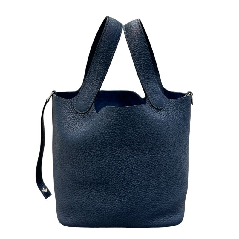 エルメス HERMES ピコタンロックPM W刻印 ブルードブリュス シルバー金具 トリヨンクレマンス レディース ハンドバッグ